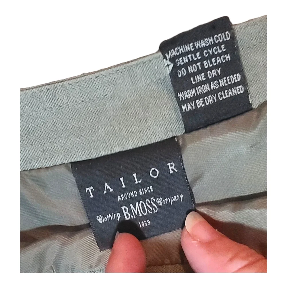 Tailor B. Moss Green A-Line Midi Skirt with Embellishments - Picture 5 of 6